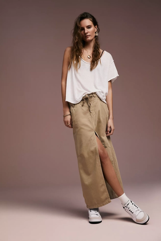 Free People Chino Maxi Skirt