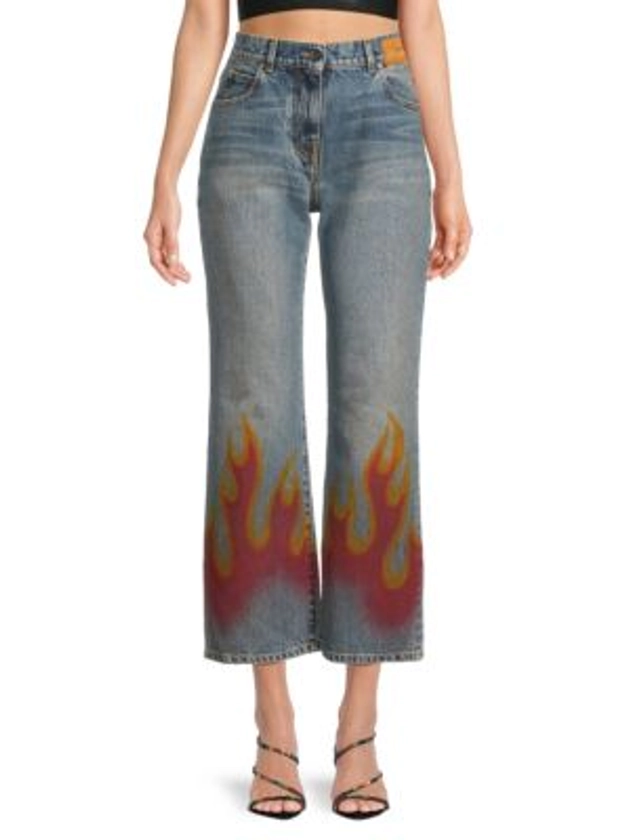 Burning Flame Straight Jeans