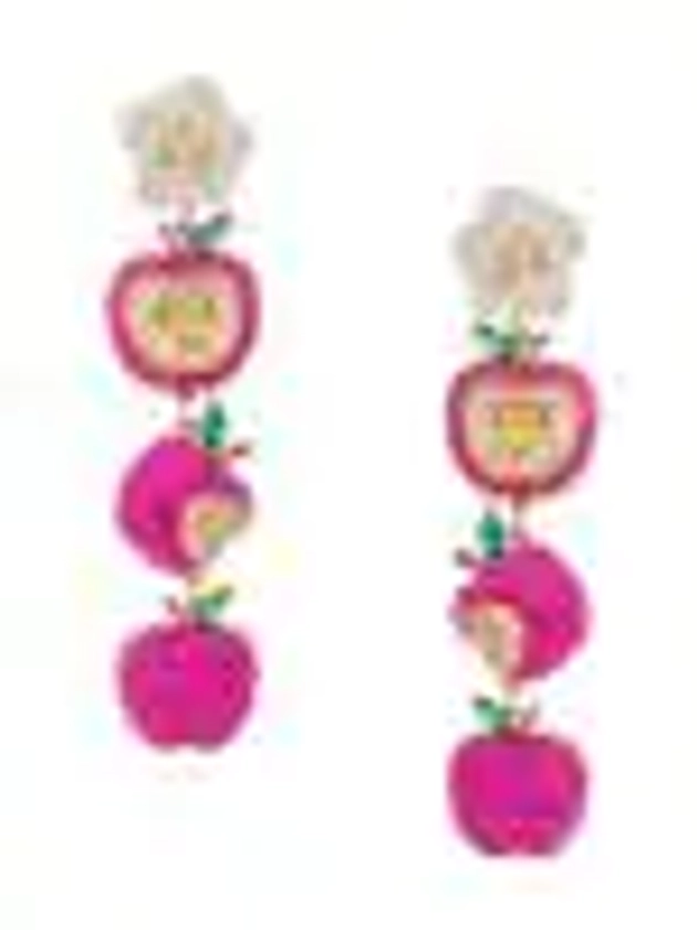 Eye Candy LA Luxe 18K Goldplated & Cubic Zirconia Apple Dangle Earrings on SALE | Saks OFF 5TH