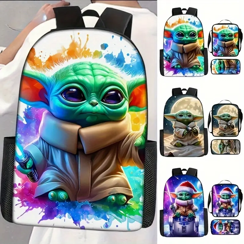 UME 3pcs Yoda Backpack Set - Star * Themed, Durable Polyester, * Halloween Gifts