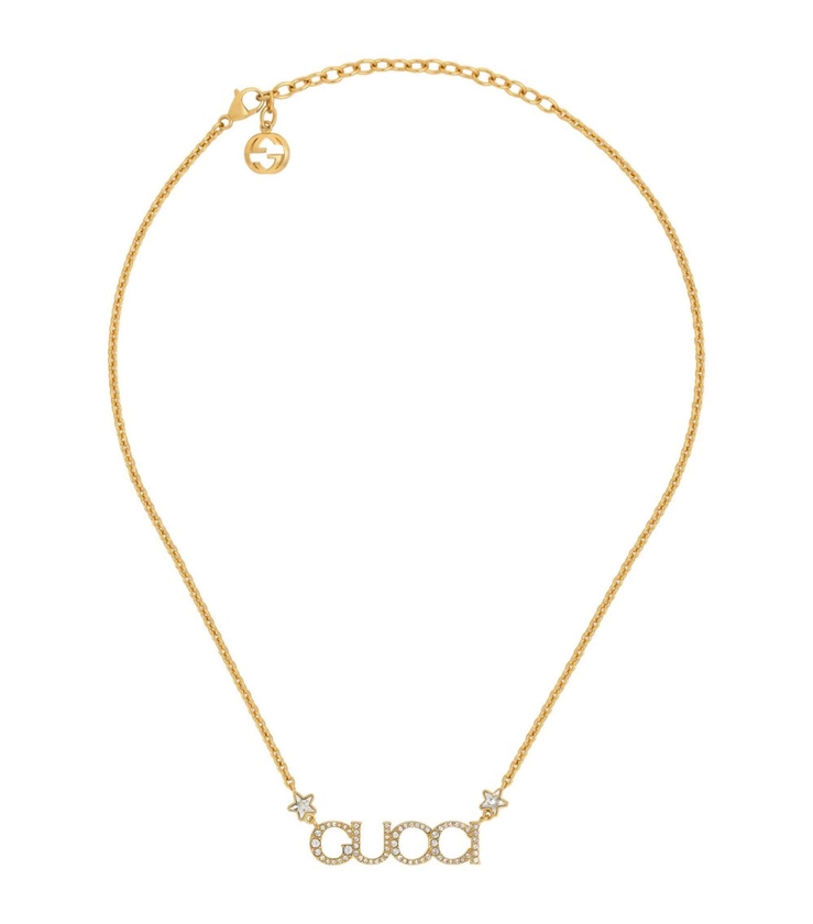 Gucci Embellished Script Letter Necklace | Harrods DK