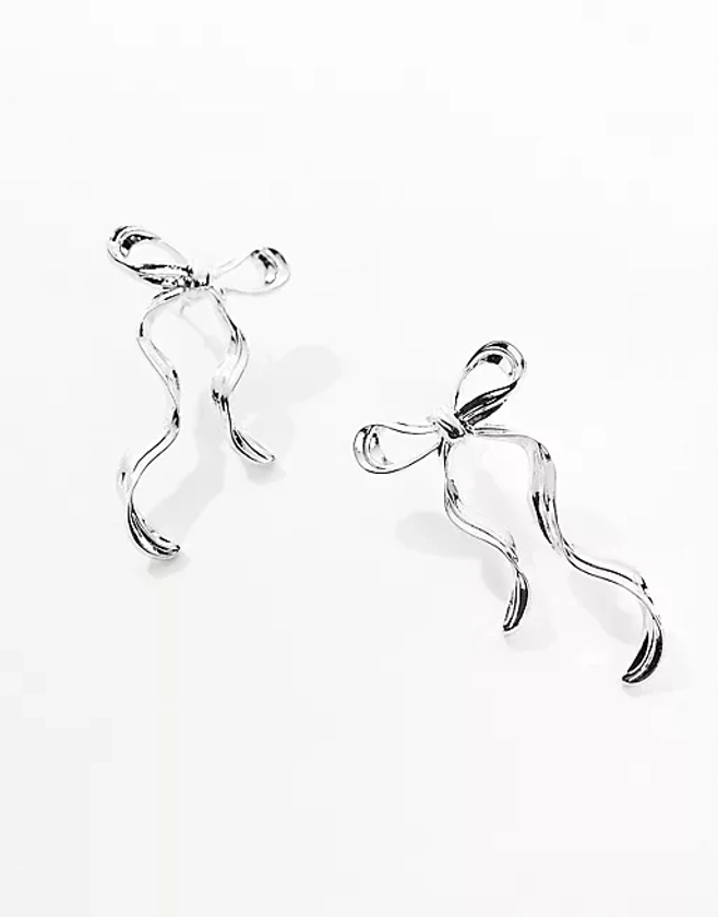 ASOS DESIGN - Boucles d'oreilles style nœud - Argenté | ASOS