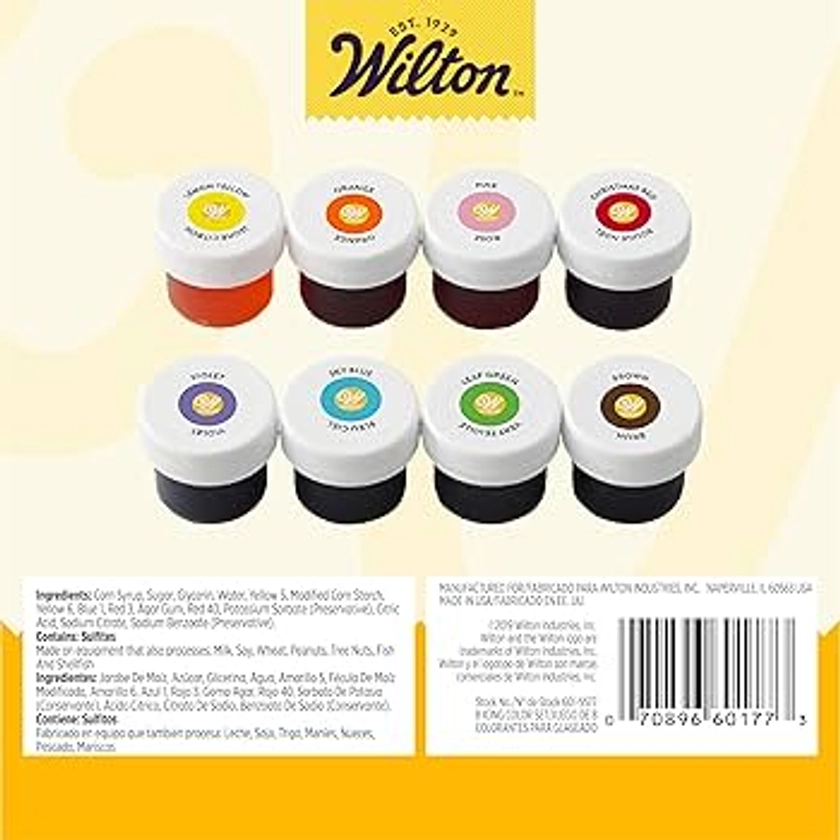 Amazon.com: Wilton 8 cores de confeiteiro para bolos e cupcakes, cores à base de gel para cobertura – Observe que a embalagem pode variar : Outros Produtos