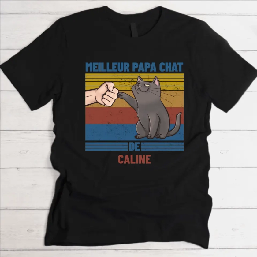 Pet Printed – Papa chat de... - T-Shirt personnalisé