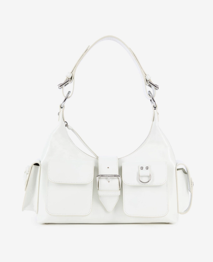 SAC AMELIA EN CUIR CRAQUELÉ BLANC