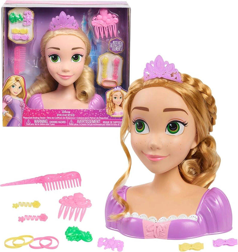 Just Play Disney Princess Raiponce 87617 Tête à coiffer : Amazon.fr: Jeux et Jouets