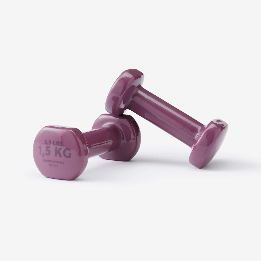 Fitness 1.5 kg Dumbbells Twin-Pack - Burgundy