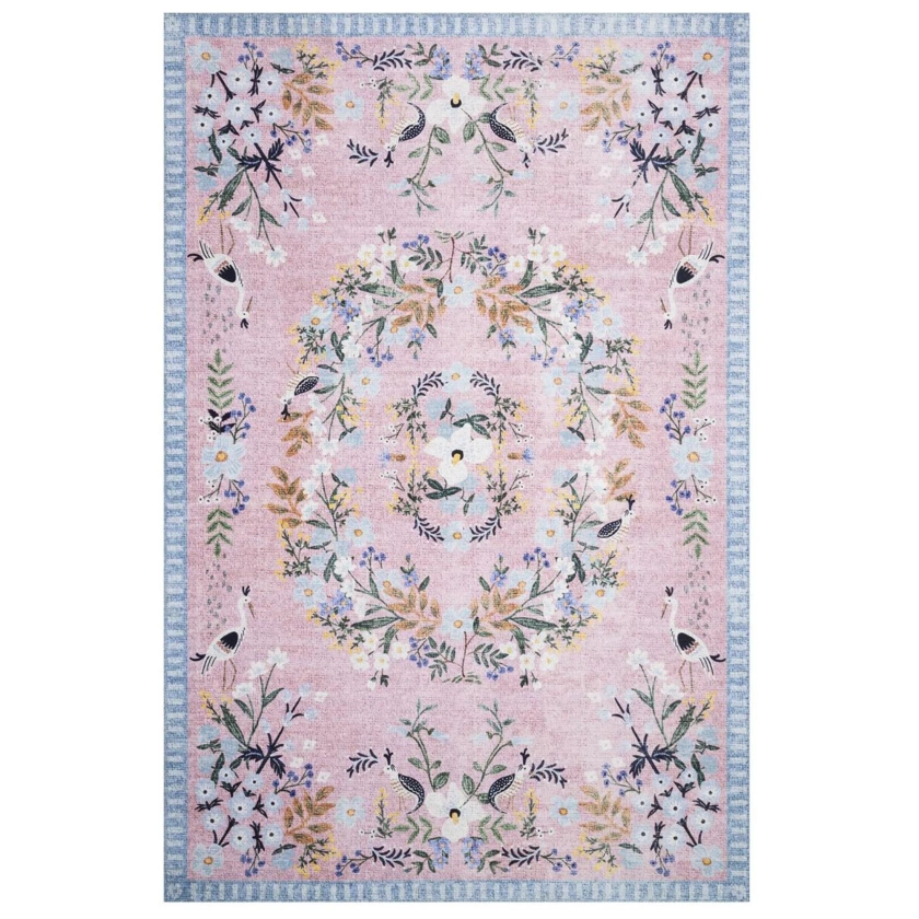 Rifle Paper Co. Palais PAL-03 5' x 7'6" Rose and Sky Area Rug | NFM