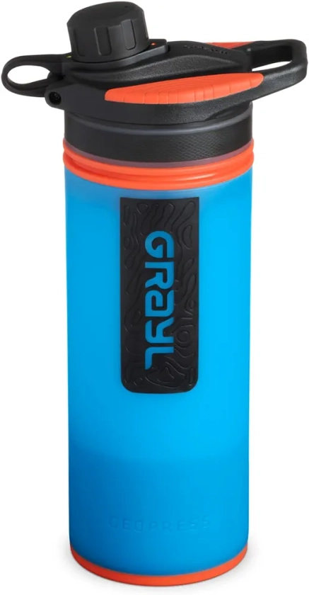 GRAYL GeoPress 24 oz Water Purifier Bottle - Filter for Hiking, Camping, Survival, Travel (Bali Blue)