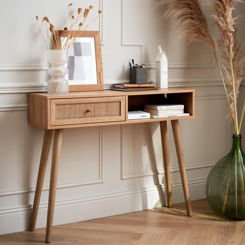 Console en cannage - Naturel | sweeek