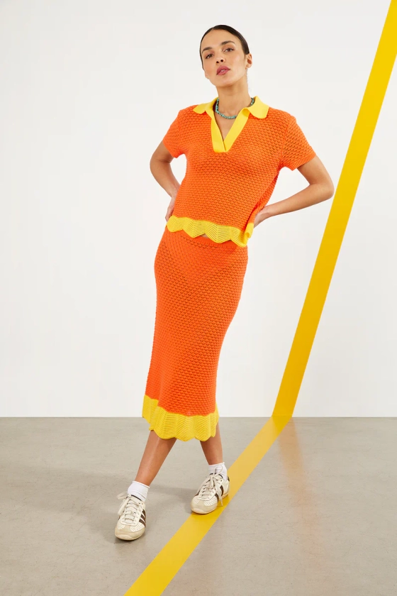 Maria de la Orden | Milo Top Crochet Yellow & Orange