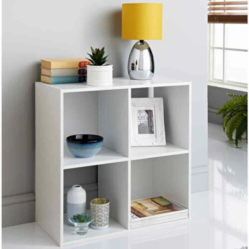 4 Cube Shelf-White Bookcases, Shelving & Storage G-0345 on OnBuy