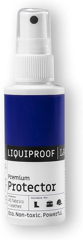 Liquiproof LABS Premium Protector Spray 50ml long lasting waterproof and stain protection for leather, suede, nubuck, sheepskin and fabrics. For use on shoes, handbags, trainers, boots and clothing