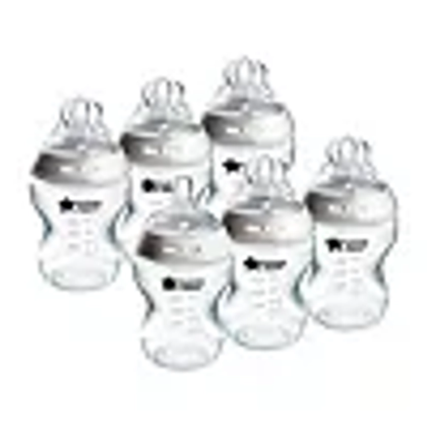 Tommee Tippee Closer to Nature Anti-Colic Baby Bottle, 260ml, Slow-Flow Breast-Like Teat, Anti-Colic Valve, Pack of 6 - Boots