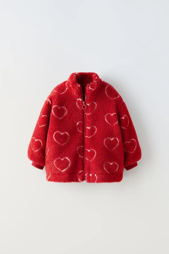 FAUX SHEARLING JACKET WITH HEARTS - SKI COLLECTION