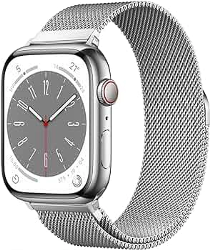 Original Stainless Steel Milanese Loop Compatible with Apple Watch Band 38mm 40mm 41mm 42mm 44mm 45mm 49mm, Magnetic Clasp Replacement Band for iwatch Series 9, Ultra 2, SE, Ultra, 8 7 6 5 4 3 2 1,