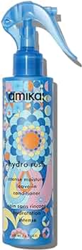 amika Hydro Rush Intense Moisture Leave-In Conditioner with Hyaluronic Acid, 200 ml