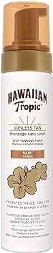 Hawaiian Tropic - Self Tanning Foam Dark, Autoabbronzante in Mousse per Pelli Scure, Formato 200 ml, con Aloe Vera e Vitamina E
