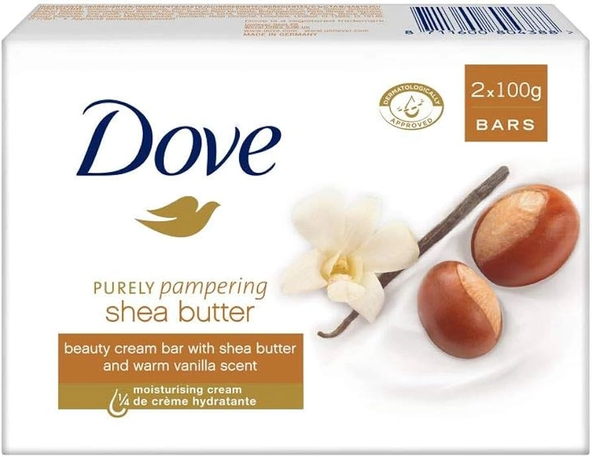 Amazon.com : Dove Purely Pampering Shea Butter With Warm Vanilla Scent By Dove for Unisex - 2 X 3.5 Oz Bar Soap, 2count : Beauty & Personal Care