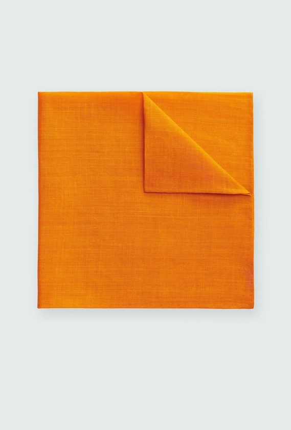 Bright Orange Cotton Linen Pocket Square | INDOCHINO Accessories