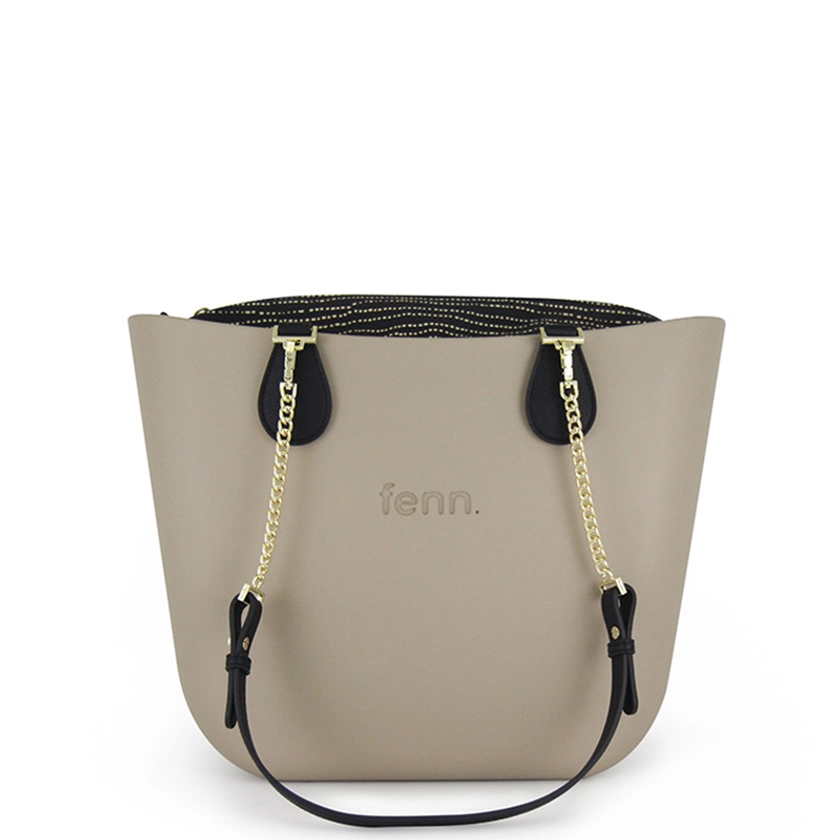 Original Collection - Stone - Pattern 57 Inner - Gold Zip - Black/ Gold Chain | Fenn Collection