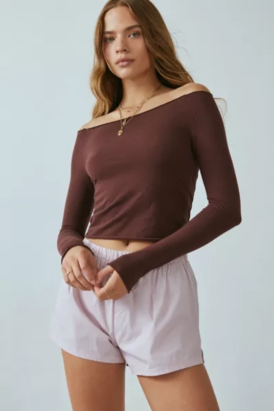 Out From Under Cotton Compression Boatneck Long Sleeve Top