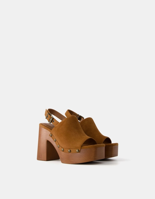 Sandales talon plateforme rivets - Chaussures - Femme