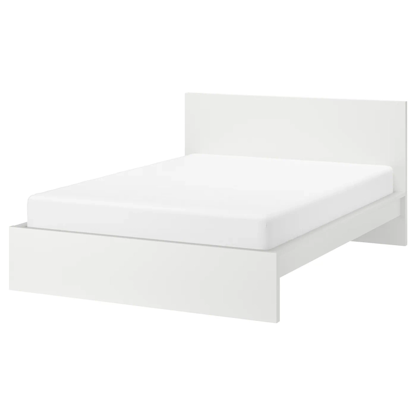 MALM bed frame, white/Luröy, Full - IKEA