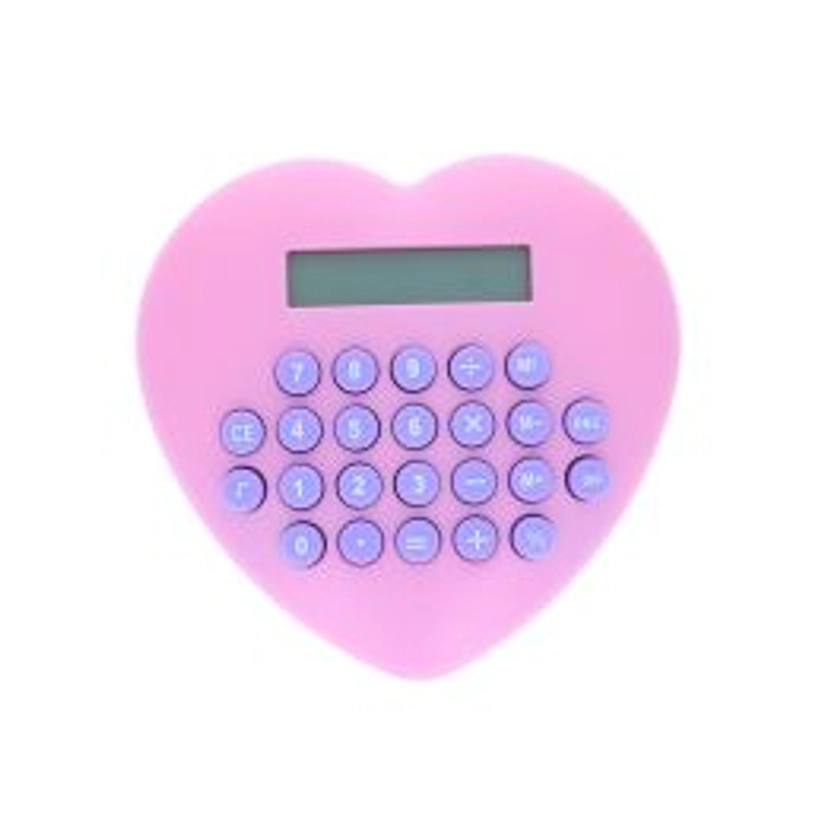 Calculatrice en forme de coeur rose