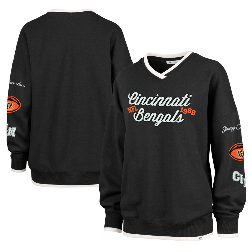 Cincinnati Bengals Stoney Clover Lane x '47 Women's Eighties Pullover Sweatshirt - Black