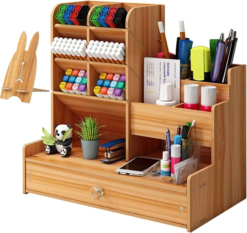 TOVIXY Wood Pen Stand Desk Organizer Pencil Holder Table Organizer For Study Table Stationary Organizers For Office (Diy) : Amazon.in: Office Products