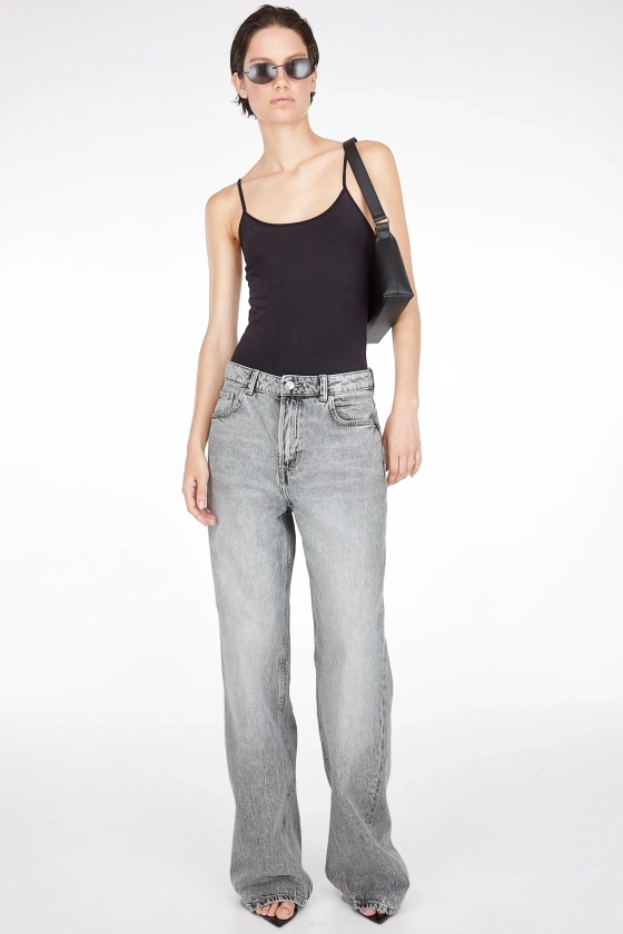 Wide High Jeans - Taille haute - Longue - Gris - FEMME | H&M BE