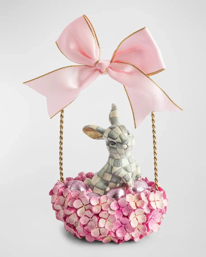 Touch of Pink Sterling Check Bunny Basket