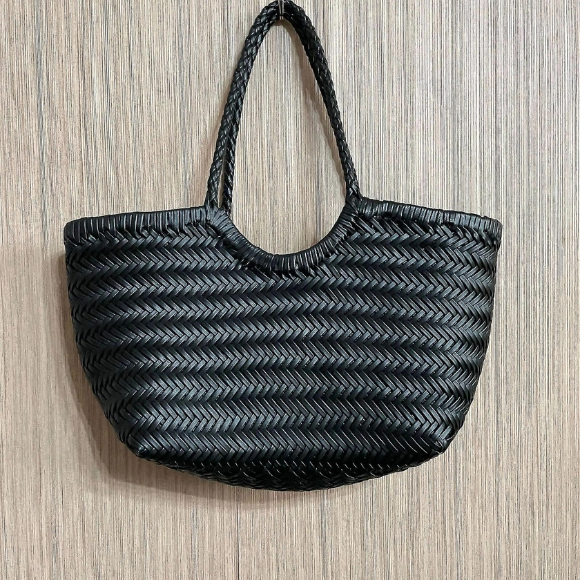 Dragon Diffusion French Vintage Woven Bag Genuine Leather Woven Veg...