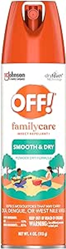 Amazon.com: OFF! FamilyCare Insect & Mosquito Repellent Aerosol, Smooth and Dry Formula Bug Spray, Provides Up to 6 Hours of Protection, 4 Oz : Health & Household