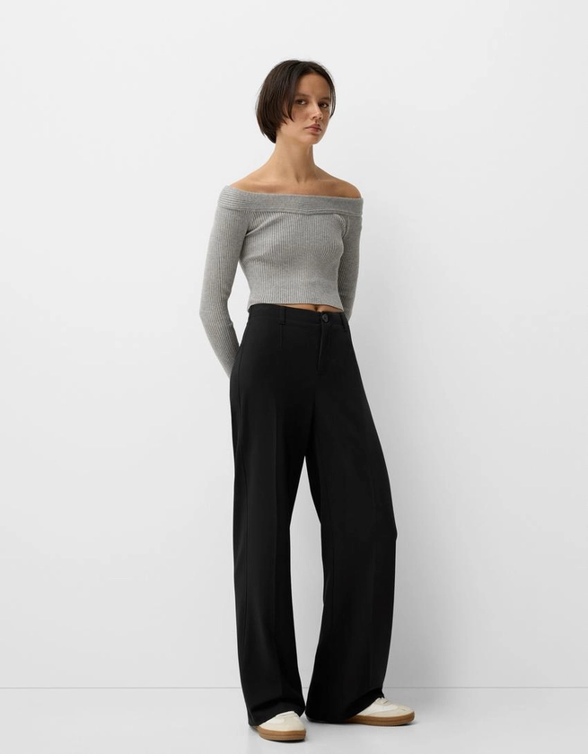 Pantalon jambe large coupe tailleur