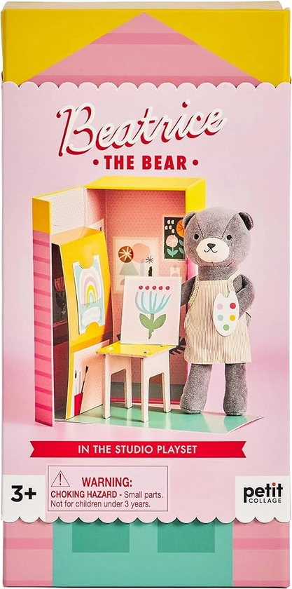 Amazon.com: Petit Collage Beatrice The Bear in The Studio Play Set – Includes Stuffed Animal Toy and Pop-Out Play Set Box – Perfect for Hours of Pretend Play, Kid's Play Set Encourages Creative Expression : Petit Collage: Everything Else