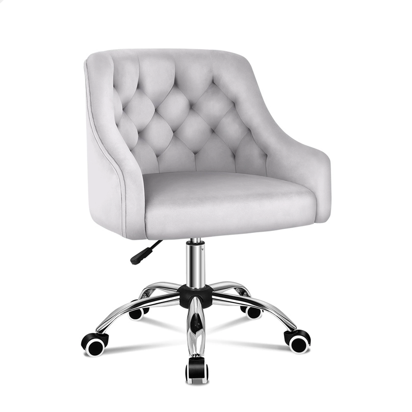 ALFORDSON Velvet Office Chair Grey