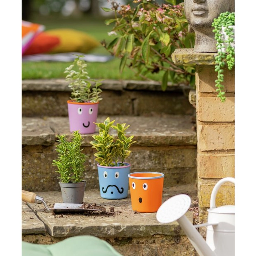 Buy Garden by Sainsbury's Smiley Face Planters - Set of 3 | Garden pots and planters | Argos