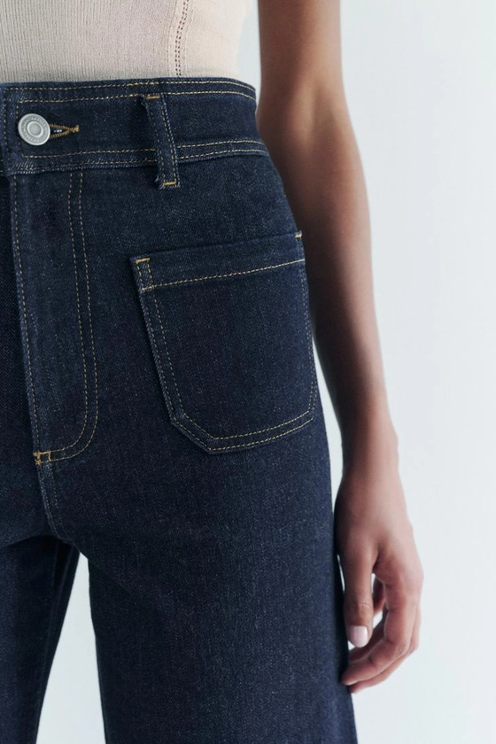 ZW COLLECTION MARINE STRAIGHT-LEG HIGH-WAIST JEANS WITH POCKETS