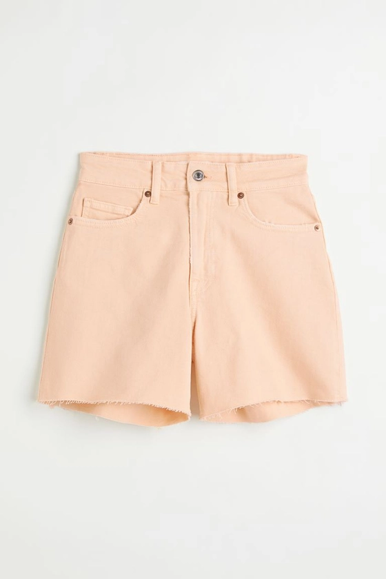 Denim shorts High Waist - High waist - Short - Light orange - Ladies | H&M GB