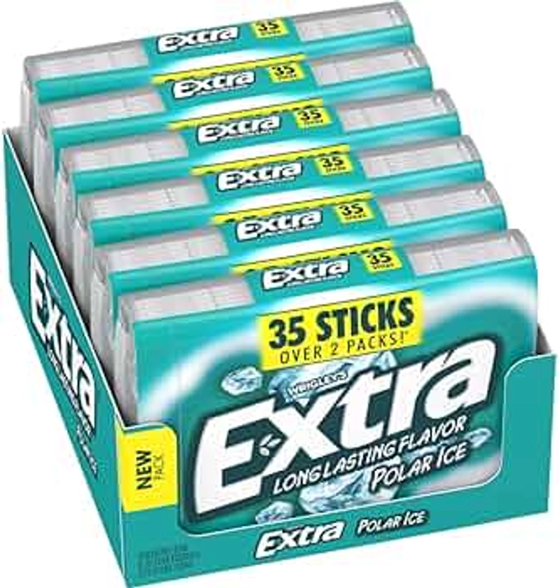 EXTRA Polar Ice Sugarfree Chewing Gum, 35-stick Packs (Pack of 6)