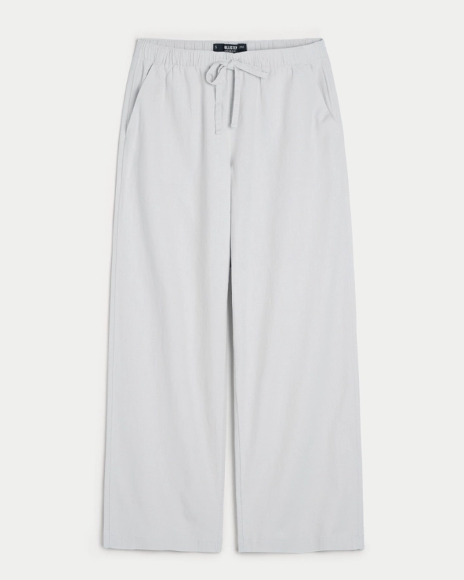 Femmes Pantalon large à ceinture ajustable en lin mélangé | Femmes Bas | HollisterCo.com