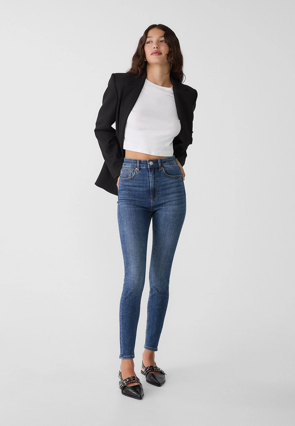 Jean 1450 skinny taille très haute - Skinny femme | Stradivarius France