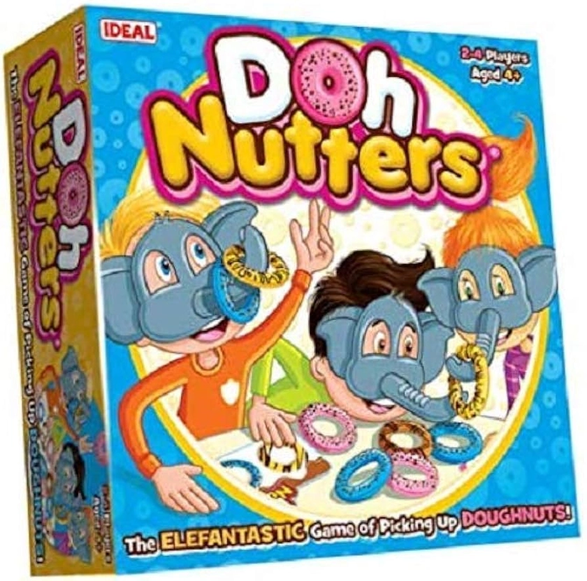 IDEAL | Doh Nutters: The elefantastic game of picking up doughnuts! | Kids Games | For 2-4 Players | Ages 4+