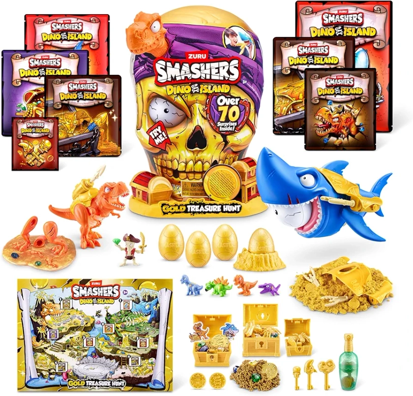 Smashers Dino Island Gold Treasure Hunt (Orange) by ZURU, Treasure Hunt Themed Toy, Interactive Toy, Collectable Toy for Kids and Teens