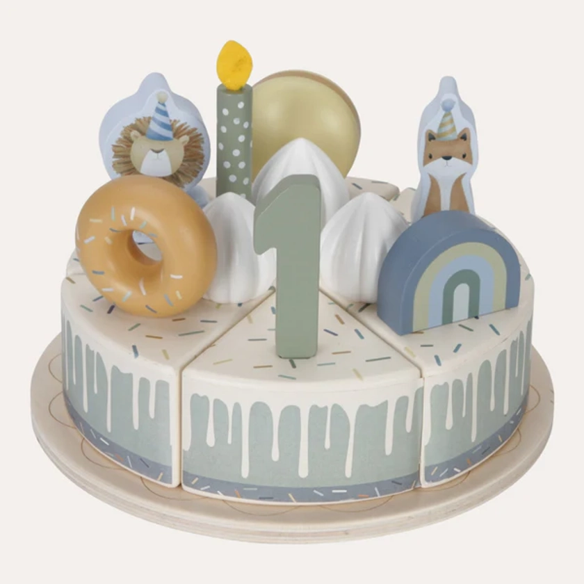 Wooden Birthday Cake Blue (26 PCS)