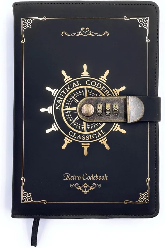 24x7 eMall Novelty Diary Notebook with Number Combination Lock & PU Leather Cover Secret Lock Diary (22x15 cm, 230 Pages) (Black Gold) : Amazon.in: Office Products