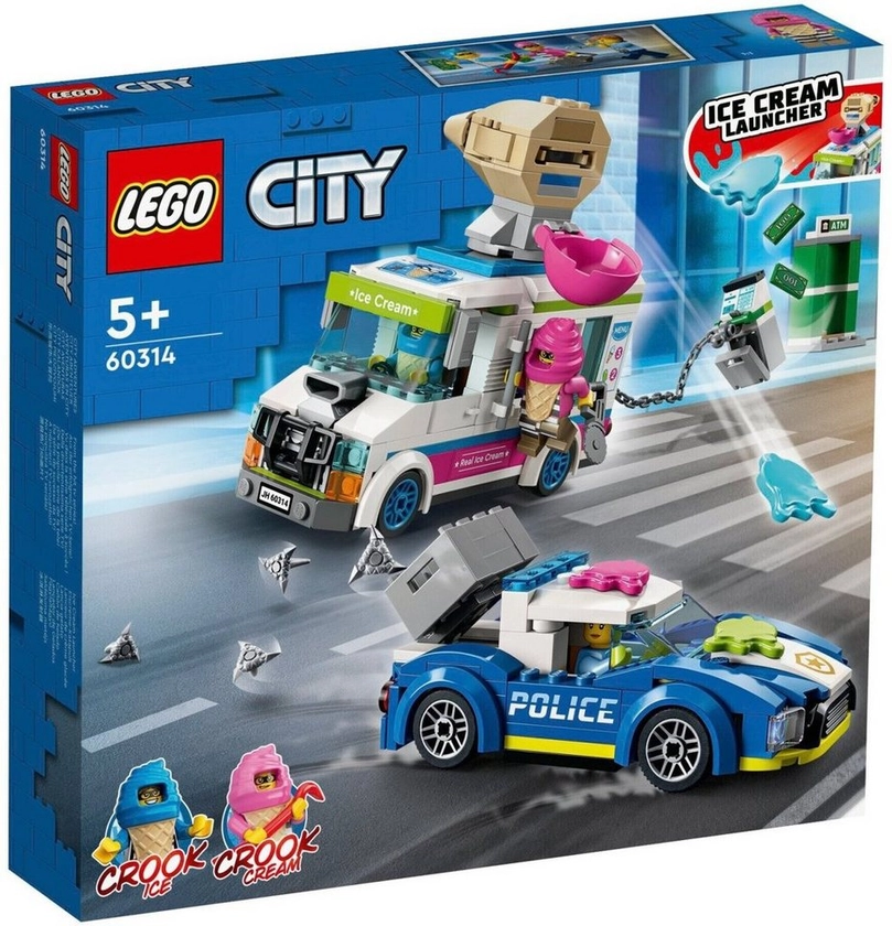 LEGO® Konstruktionsspielsteine LEGO® City - Eiswagen-Verfolgungsjagd, (Set, 317 St), Lego 60314 Eiswagen-Verfolgungsjagd NEU & OVP
