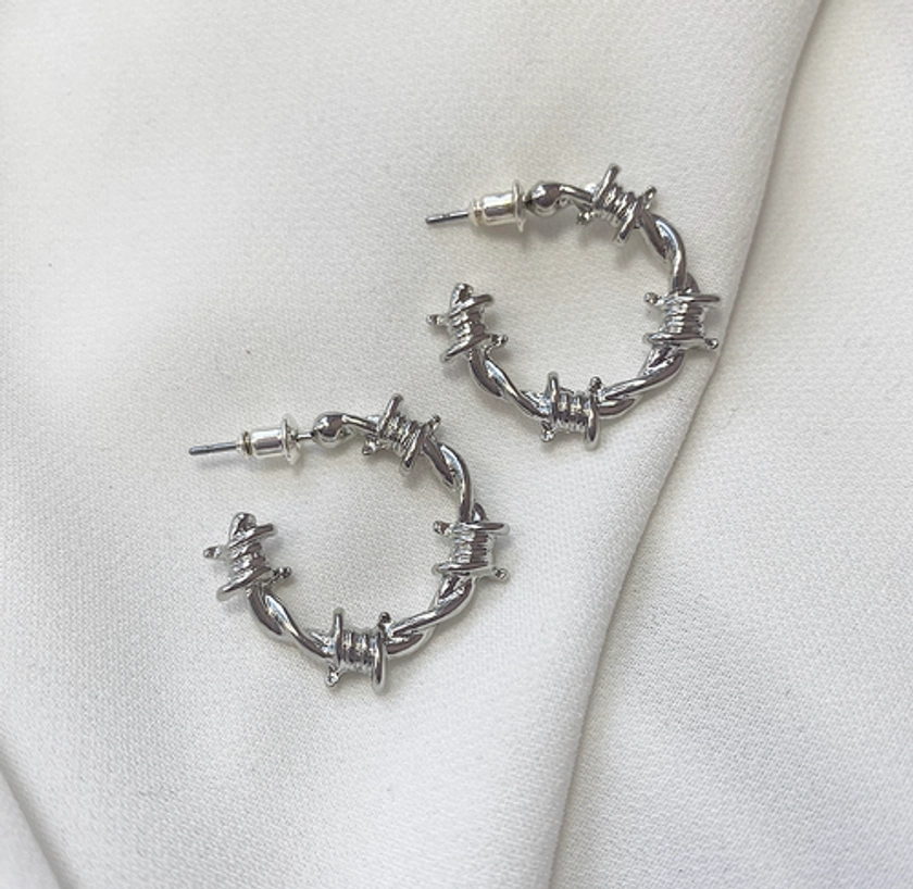 XS chunky barbed wire hoops | Plain Jane's
